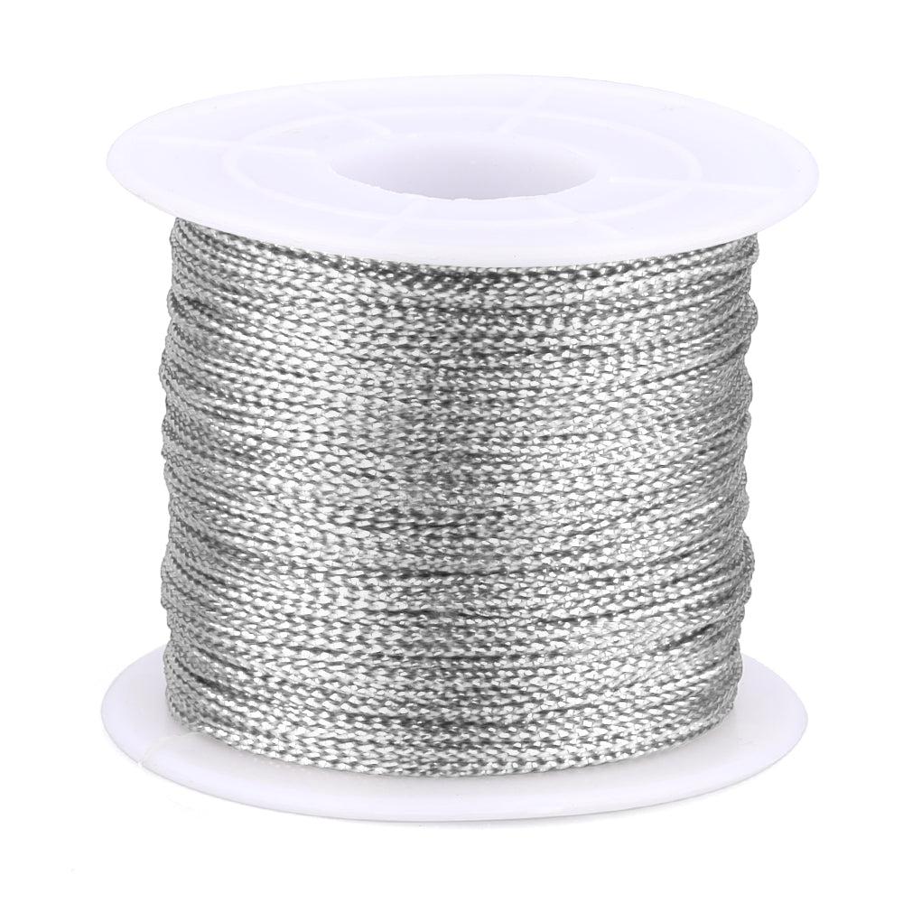 Silver Twine String,100M Silver Thread Twist Ties with Coil,Silver Met –