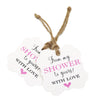 100 Pcs From My Shower to Yours with Love Tags and 100 Feet Jute Twine,Pink Bridal Shower Favor Tags,Baby Shower Favor Tags - JijaCraft