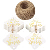 Let Love Sparkle Tags,100PCS Wedding Tags,Original Design Paper Gift Tags with 100 Feet Jute Twine (2.36 inch,Gold Font) - JijaCraft