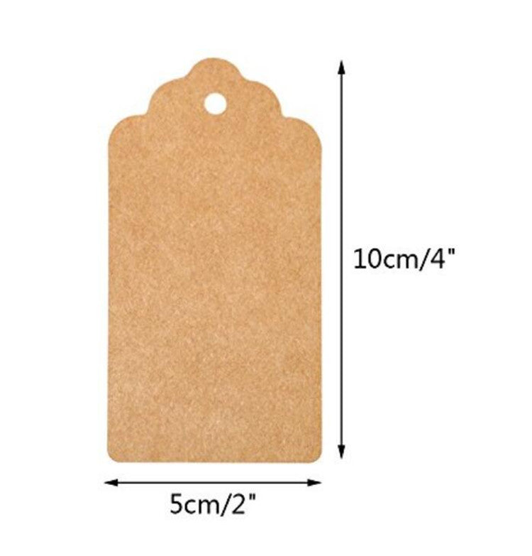 100 PCS Brown Kraft Paper Gift Hang Tags, Rectangular Thank You Hang Tag  Labels,Kraft Price Tags Clothing Hang Tags with 30 Meters Natural Jute Twine