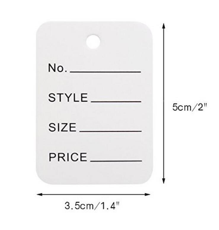 White Price Tags,1000PCS Commodity Marking Paper Tags,5x3.5CM Yard Sale  Pricing Standard Paper Label