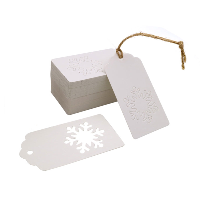 Christmas Tags with Holes Creative Gift Tags for Celebration Present Holiday 50pcs Cotton String, Size: 4cmx7cm