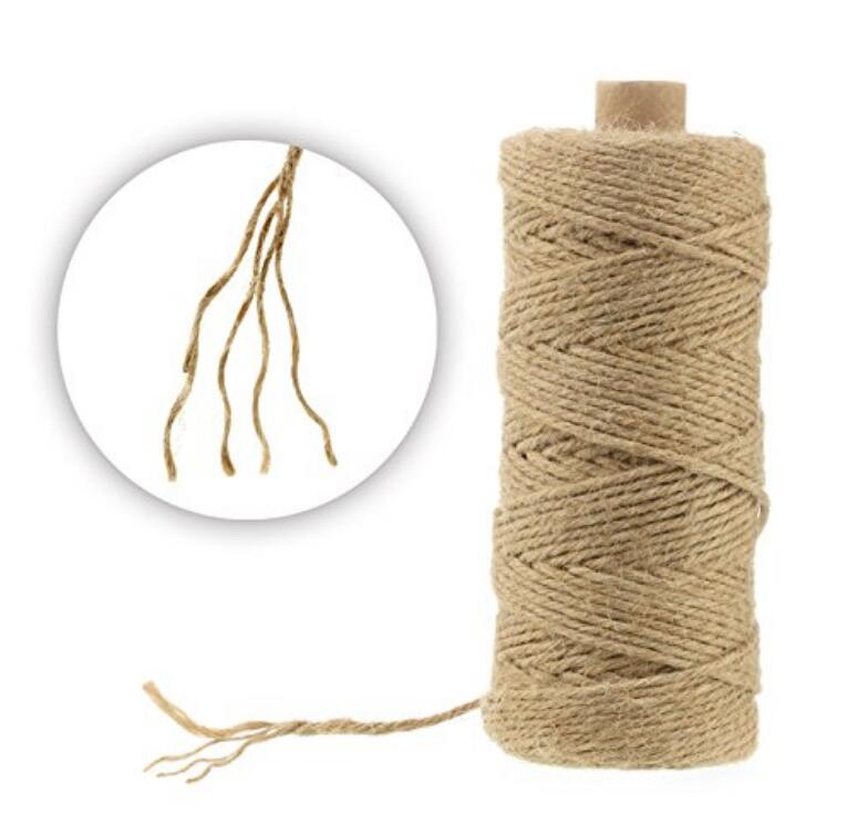 3MM 100M Natural Jute Twine,4 Ply Durable Gift Arts Crafts Gardening Applications Packing String - JijaCraft