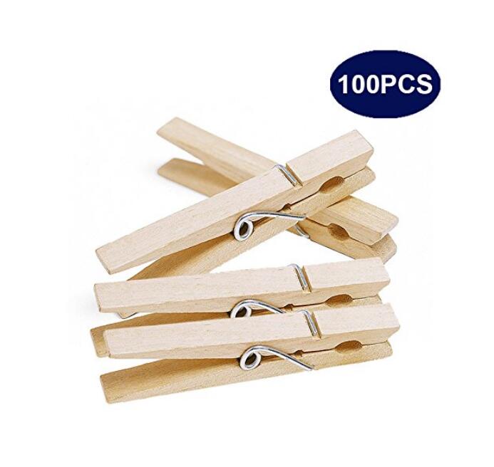 100 Pcs 7.2 CM Jumbo Wooden Clothespins Large Clothespins Photo Paper –