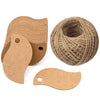 100 PCS Kraft Paper Gift Tags Leaf Shaped Brown Hang Labels with 100 Feet Natural Jute Twine - JijaCraft