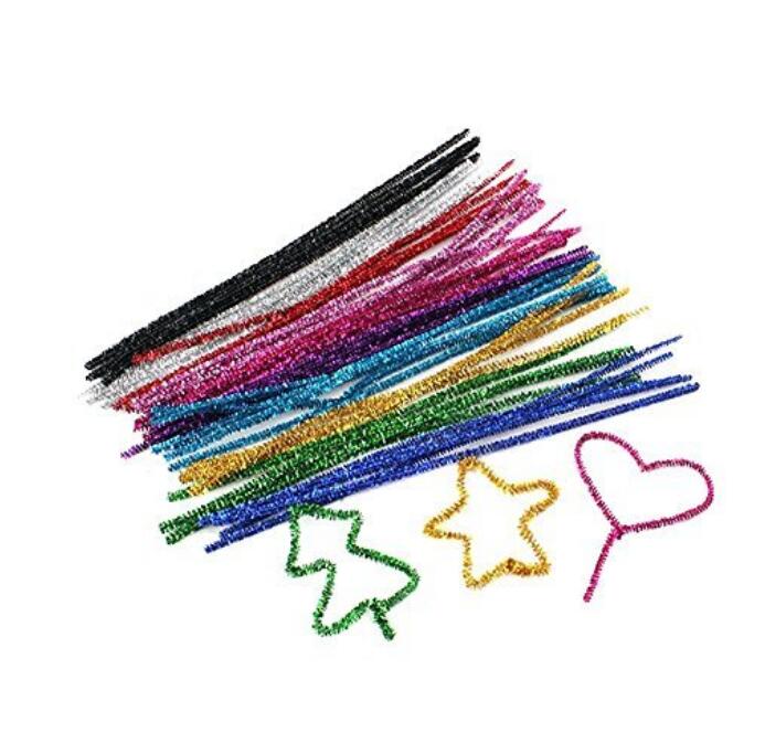 120 Pcs Colored Craft Pipe Cleaners 12 Colors Bump Chenille Stems