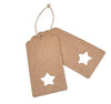 100PCS 9.5CM X 4.5CM Hollow Five-pointed star Shape Kraft Paper Gift Tags with 30 Meters Natural Jute Twine Perfect for Mother's Day, Christmas Day and Wedding Birthday Party - JijaCraft