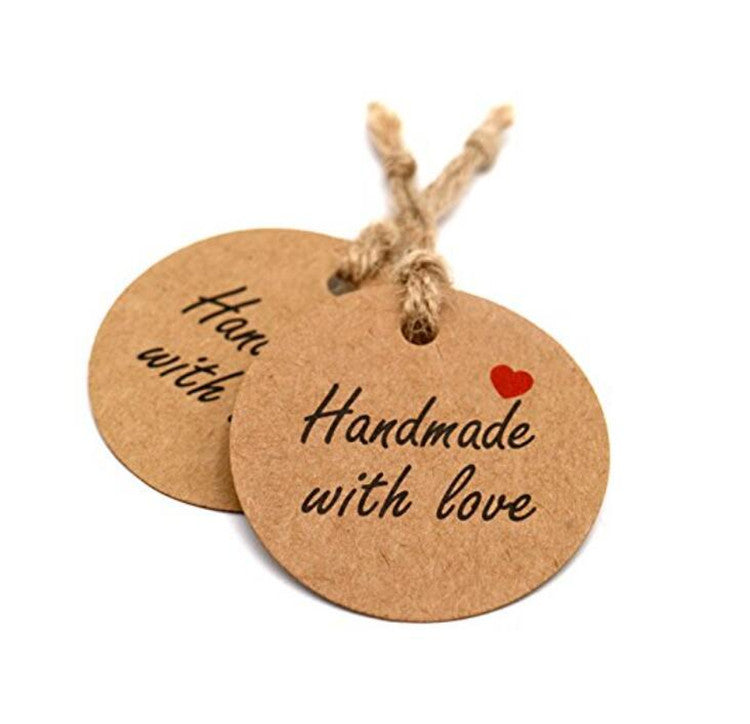 Wooden Rectangle Product Tags Handmade with Love Tags for Handmade Cro –