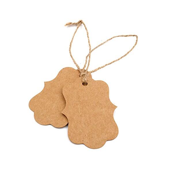 100 PCS Blank Kraft Gift Tags 7*5 CM Paper Hang Tags Price Tags