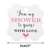 100 Pcs From My Shower to Yours with Love Tags and 100 Feet Jute Twine,Pink Bridal Shower Favor Tags,Baby Shower Favor Tags - JijaCraft