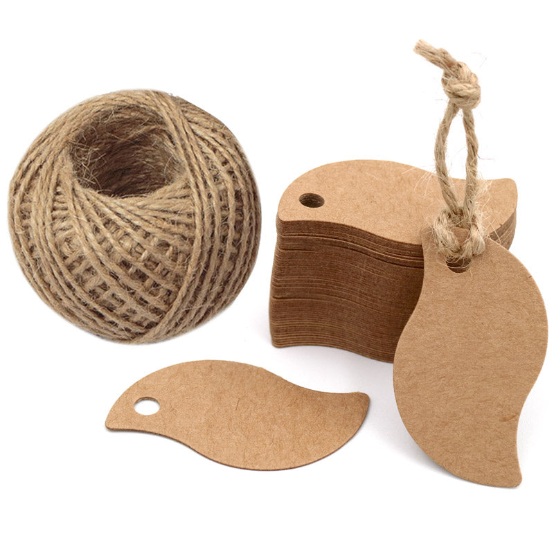 100PCS Handmade Tags, 5 cm / 2 inch Kraft Paper Hang Tags Round Tags Craft  Gift Tags with Natural Jute Twine Perfect for Arts & Crafts DIY Gift