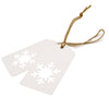 Christmas Tags,100PCS Hollow Snowflake Shape Kraft Paper Gift Tags Rectangular Merry Christmas Label Hang Tags DIY Christmas Decorations with 100 Feet Natural Jute Twine - JijaCraft