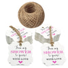 100 Pcs From My Shower to Yours with Love Tags and 100 Feet Jute Twine,Pink Bridal Shower Favor Tags,Baby Shower Favor Tags - JijaCraft