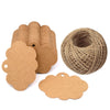 100 PCS Craft Paper Gift Tags 5CM 7CM Cloud Shape Wedding Party Favor Labels with 30 Meters Natural Jute Twine - JijaCraft