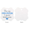 Original Design 100 Pcs From My Shower to Yours with Love Tags and 100 Feet Jute Twine,Blue Bridal Shower Favor Tags,Baby Shower Favor Tags - JijaCraft