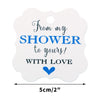 Original Design 100 Pcs From My Shower to Yours with Love Tags and 100 Feet Jute Twine,Blue Bridal Shower Favor Tags,Baby Shower Favor Tags - JijaCraft