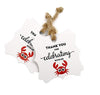 Celebrating Tags,100PCS Thank You for Celebrating with Us Tags,Personalized Crab Printed Thank You Tags with 100 Feet Jute Twine - JijaCraft