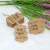 Original Design 100 PCS Wedding Gift Tags,Hugs and Kisses from The New Mr & Mrs Kraft Paper Tags,2.8" x 2"Brown Tags with 100 Feet Jute Twine - JijaCraft