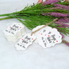 Original Design 100 PCS Wedding Gift Tags,Hugs and Kisses from The New Mr & Mrs Kraft Paper Tags,2.8" x 2" White Tags with 100 Feet Jute Twine - JijaCraft