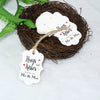 Original Design 100 PCS Wedding Gift Tags,Hugs and Kisses from The New Mr & Mrs Kraft Paper Tags,2.8" x 2" White Tags with 100 Feet Jute Twine - JijaCraft