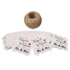 Wedding Paper Tags,"Hug & Kisses FROM THE NEW MR & MRS" Printed 100 PCS Kraft Paper Tags,Creative Wedding Valentine's Day Favor Kraft Hang Tags with 100 Feet Jute Twine - JijaCraft