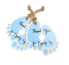 Thank You for Popping by Tags,Baby Shower Gift Tags,100PCS ''Thank You for Popping by''Blue Small Tags,Kraft Paper Hang Labels with 100 Feet Jute Twine - JijaCraft