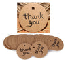 Thank You Tags with String, 100 PCS Kraft Paper,4.3 CM Brown Christmas tags, Party Favor Hang Tags with 100 Feet Natural Jute Twine for Craft Projects - JijaCraft