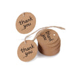 Thank You Tags with String, 100 PCS Kraft Paper,4.3 CM Brown Christmas tags, Party Favor Hang Tags with 100 Feet Natural Jute Twine for Craft Projects - JijaCraft