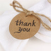Thank You Tags with String, 100 PCS Kraft Paper,4.3 CM Brown Christmas tags, Party Favor Hang Tags with 100 Feet Natural Jute Twine for Craft Projects - JijaCraft