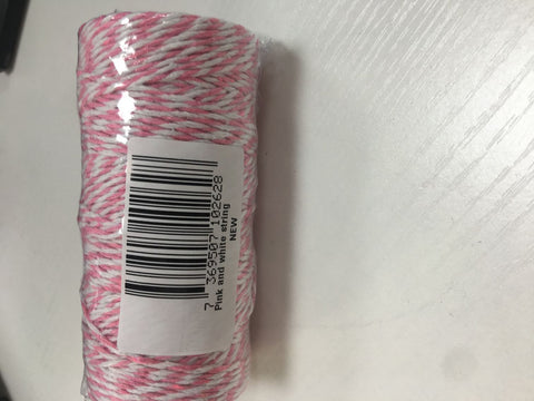 Pink and White Twine,100 M Durable Baker's Twine,Cotton Crafts Twine,Packing Twine String for Gardening Applications - JijaCraft