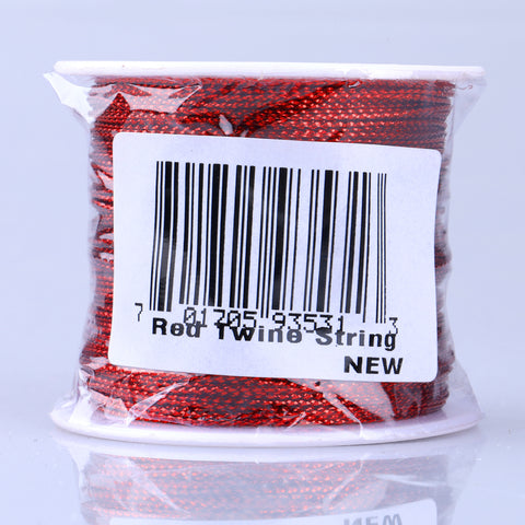 Red Twine String,100M Red Thread Twist Ties with Coil,Red Metallic String for Christmas String,Polyester String Jewelry Cord, DIY Craft String Thread and Packing String - JijaCraft