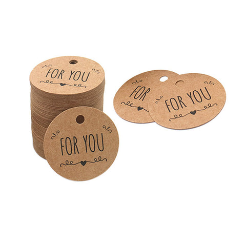 For You Tag,4.3 CM Round Tags 100PCS Kraft Paper gift Tag,Price Tag with String for Wedding Party Favors - JijaCraft