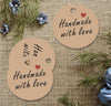Gift Tags"Handmade with love" 5 CM Round Tags 100 PCS Kraft Hang Tags with 100 Feet Natural Jute Twine Perfect for DIY&Craft and Birthday Party - JijaCraft