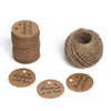 Gift Tags"Handmade with love" 5 CM Round Tags 100 PCS Kraft Hang Tags with 100 Feet Natural Jute Twine Perfect for DIY&Craft and Birthday Party - JijaCraft