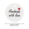 Gift Tags"Handmade with love" 5 CM Round Tags 100 PCS Kraft Hang Tags with 100 Feet Natural Jute Twine Perfect for DIY&Craft and Birthday Party - JijaCraft