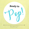 60Pcs Ready to Pop Stickers,2"Baby Shower Stickers for Popcorn(Blue)