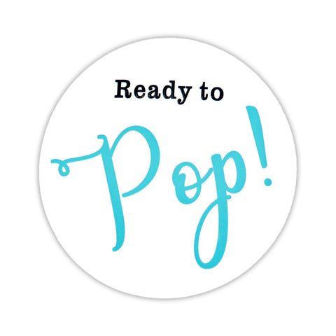 60Pcs Ready to Pop Stickers,2"Baby Shower Stickers for Popcorn(Blue)