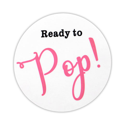 60Pcs Ready to Pop Stickers,2"Baby Shower Stickers for Popcorn(Pink)