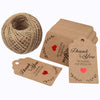 100 PCS Thank You Tags,Valentine's Day Tags,''Thank You for Sharing Our Special Day''Printed Kraft Hang Tags with 100 Feet Jute Twine - JijaCraft