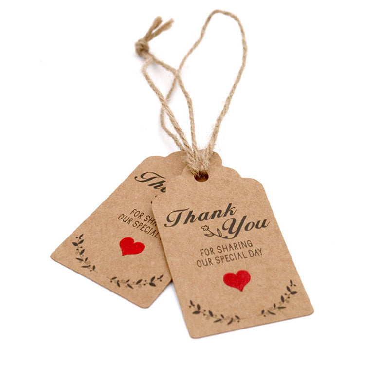 Juvale 100-Pack Wood Thank You Tags with Twine for Wedding and Baby Shower  Party Favors, 2 Inches 